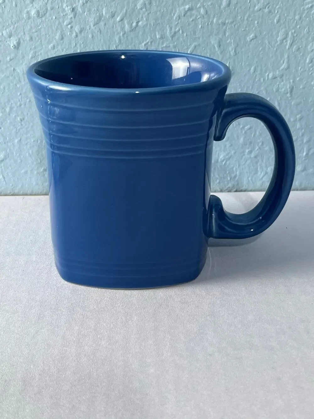 Fiesta Ware Square Coffee Mug Peacock Blue Homer Laughlin